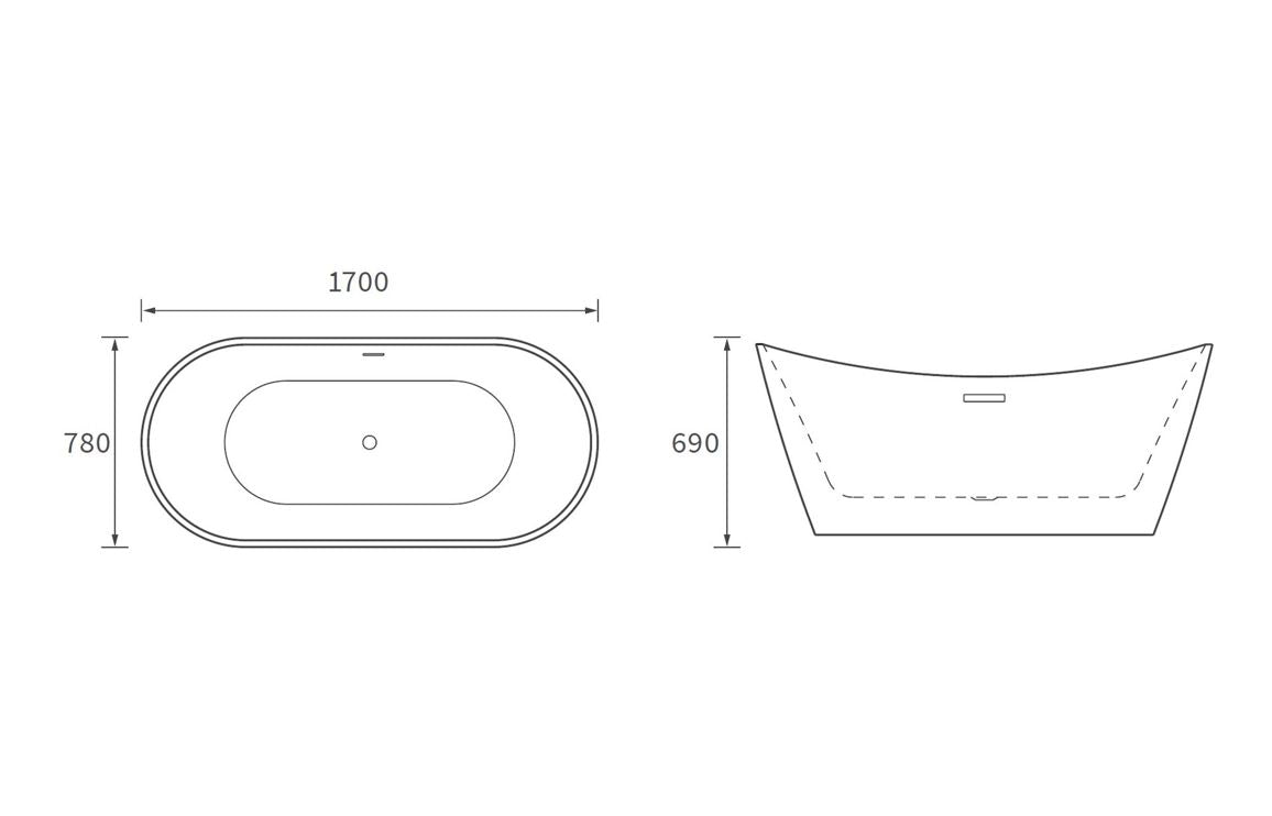 Zeus 1700 Freestanding Bath