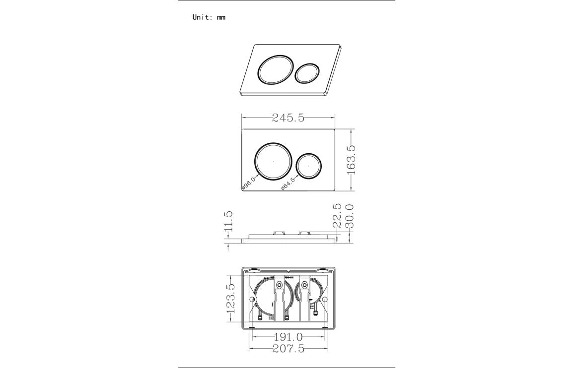 Round Push Button Flushplate Chrome