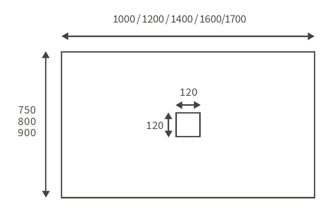 1600 x 900 Ultra Slimline Slate Shower Tray